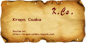 Kreps Csaba névjegykártya