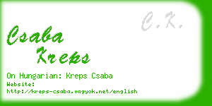 csaba kreps business card